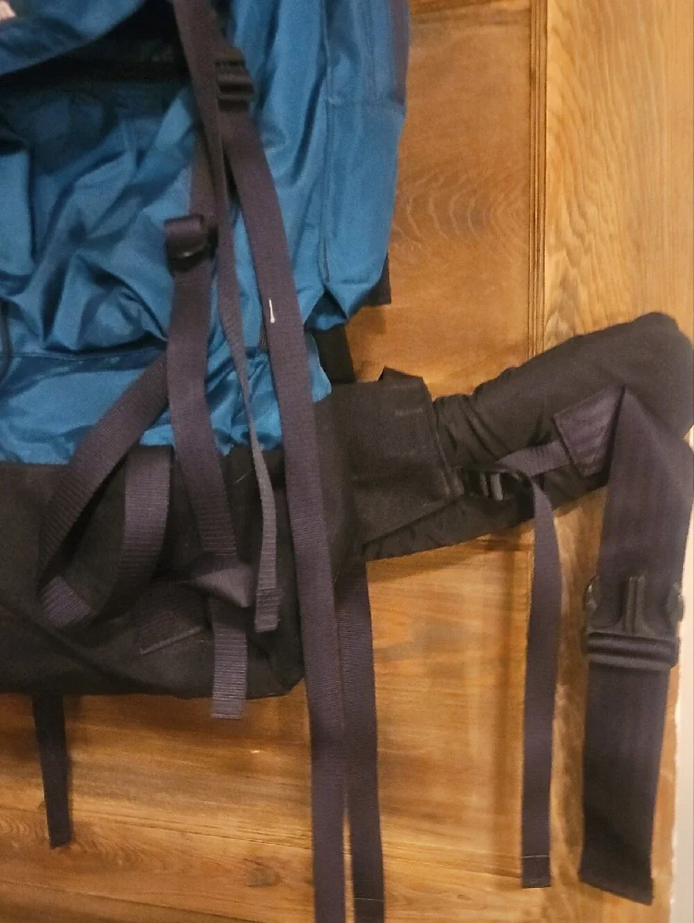 L.L. Bean Blue Men's Hiking Backpack with padded straps and waist
